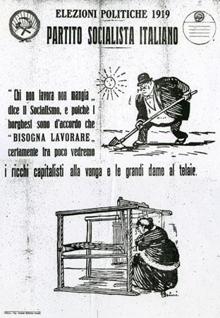 Propagande du Parti Socialiste italien pour les élections de 1919