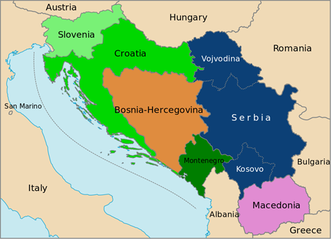 La division administrative en Yougoslavie