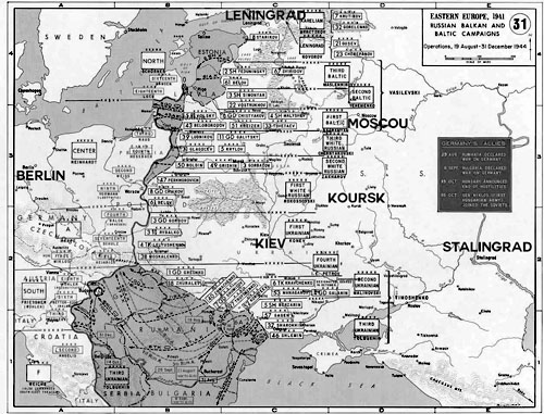 Les opérations soviétiques d’août à décembre 1944