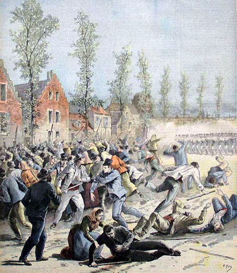Une grève réprimée à Mons montrée dans Le petit journal parisien en 1893