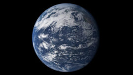 La planète bleue, image synthétisée à partir des données d’un satellite de la NASA.
