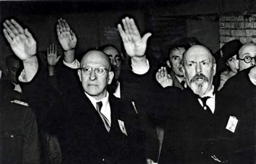 Frans Daels - autre collabo notoire - et Auguste Borms (a droite sur la photo) durant le Pèlerinage de l'Yser en août 1941