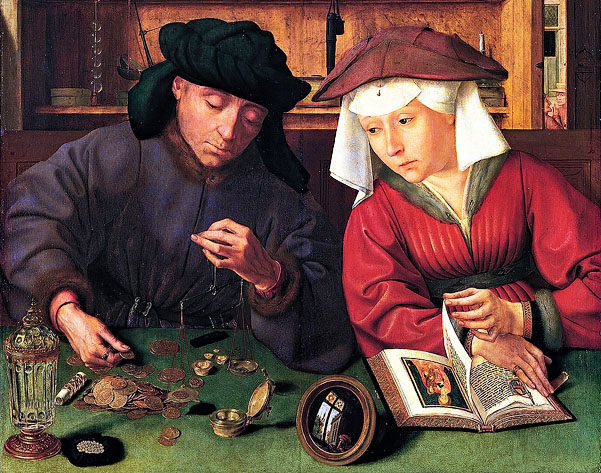 Le Prêteur et sa femme : tableau du peintre flamand Quentin Metsys - 1514