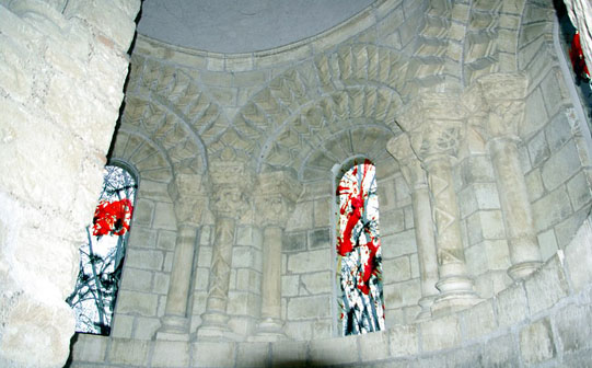 Vitraux réalisés par Zao Wou-Ki pour le réfectoire du prieuré de Saint-Cosme, wikipédia