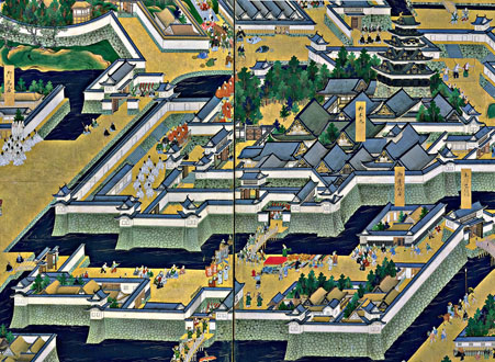 Le château d’Edo au 17e siècle, oeuvre d’époque