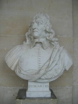 Buste de René Descartes, sculpté par JS Brun en 1838, Galerie du Château de Versailles