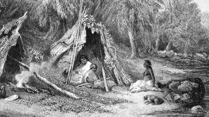 Un habitat aborigène en Australie à la fin du 19e siècle
