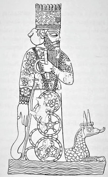 Le dieu babylonien Mardouk et le dragon Mušḫuššu
