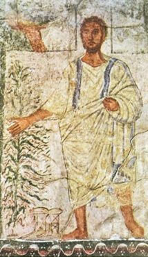 Fresque avec Moïse et le buisson ardent, synagogue de Doura Europos, Syrie, milieu du 3e siècle