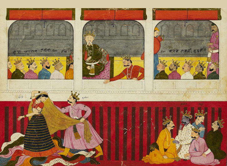 Scène du Mahâbhârata , vers 1865.