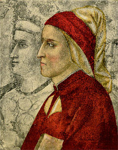Portrait de Dante Alighieri, détail d’une fresque de la chapelle du Bargello attribuée à Giotto di Bondone
