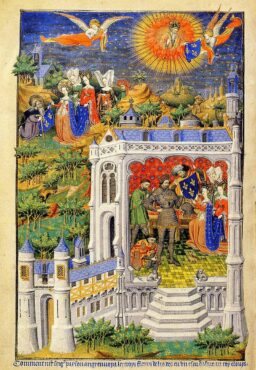 Clovis recevant la fleur de lys. Bedford Book of Hours, entre 1410 et 1430