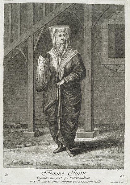 Femme juive de l’empire ottoman, illustration de Jean-Baptiste Vanmour, 1707
