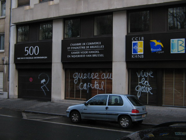 Bombage sur la Chambre de commerce et d'industrie de Bruxelles. (Décembre 2005)