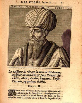 « Portrait » de Mahomet, Histoire générale de la religion des Turcs du Français Michel Baudier, 1625
