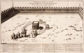 La Kaaba vu par Adriaan Reland dans son Verhandeling van de godsdienst der Mahometaanen en 1718