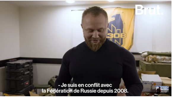 Le chef d’Azov dans un reportage du média en ligne « Brut » publié le 12 avril 2024