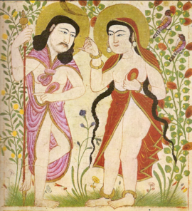 Représentation musulmane d’Adam et Eve, Iran mongol, 13e siècle