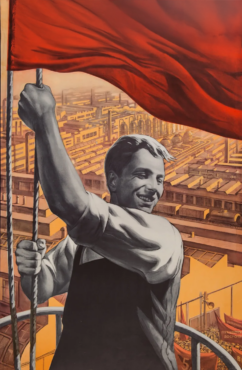 Affiche URSS, "Levons haut le drapeau de l'émulation socialiste !"