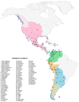 Les provinces espagnoles en Amérique en 1800