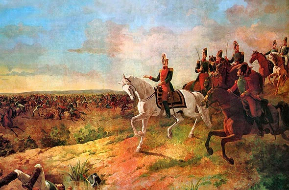 Simón Bolívar lors de la Bataille de Junín de 1824, par Martín Tovar y Tovar en 1895
