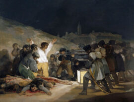 Francisco de Goya, El tres de mayo de 1808 en Madrid, 1814, en el que se representan combatientes españoles hechos prisioneros y finalmente fusilados por soldados del ejército napoleónico