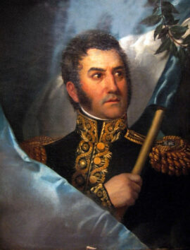 José de San Martín à la fin des années 1820 ; il a grosso modo joué le même rôle pour le sud de l’Amérique du Sud que Simón Bolívar dans la partie Nord